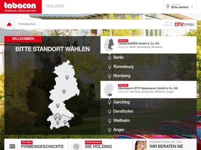 Website von tabacon TABAKWAREN GmbH & Co. KG