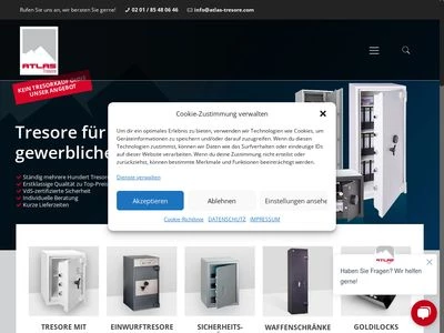 Website von Atlas Tresore GmbH