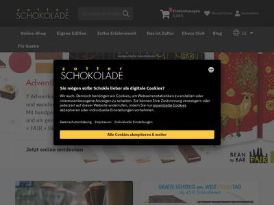 Website von Zotter Schokolade GmbH