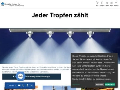 Website von Spraying Systems Deutschland GmbH