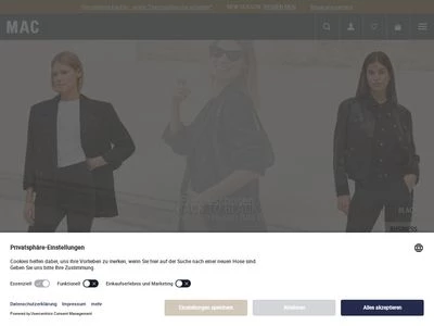 Website von MAC Mode GmbH & Co.KGaA