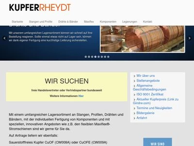 Website von Kupferrheydt GmbH