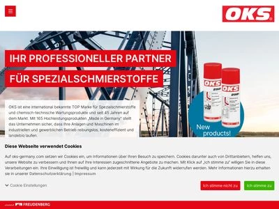 Website von OKS Spezialschmierstoffe GmbH