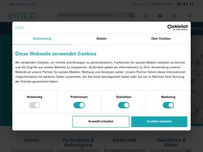 Website von Syskomp GmbH - emico