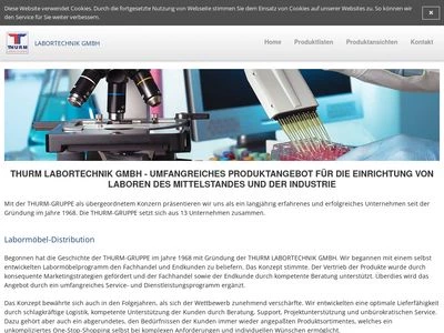 Website von THURM LABORTECHNIK GMBH