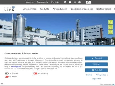 Website von Peter Greven GmbH & Co. KG