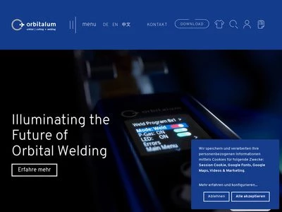 Website von Orbitalum Tools GmbH