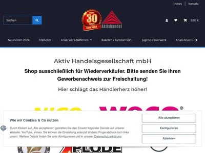 Website von Aktiv Handelsgesellschaft mbH