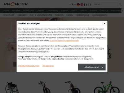 Website von PRO ACTIV Reha-Technik GmbH