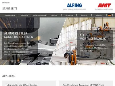 Website von Alfing Keßle Sondermaschinen GmbH