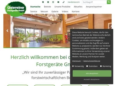 Website von Unterreiner Forstgeräte GmbH