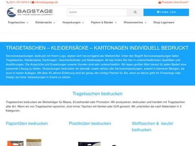 Website von Bagstage GmbH - Die Tragetaschen Company