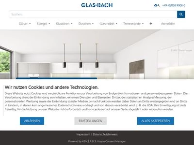 Website von GLAS-BACH GmbH