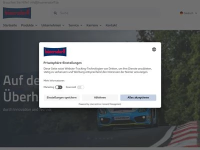 Website von hünersdorff GmbH