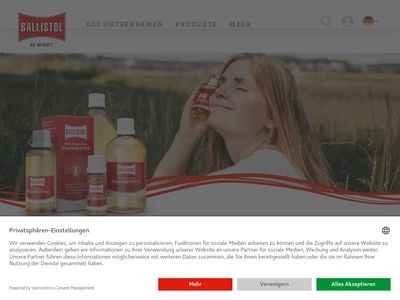 Website von BALLISTOL GmbH