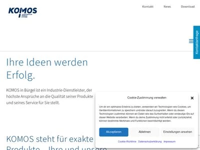 Website von KOMOS GmbH