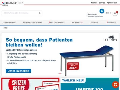 Website von Henry Schein Medical GmbH