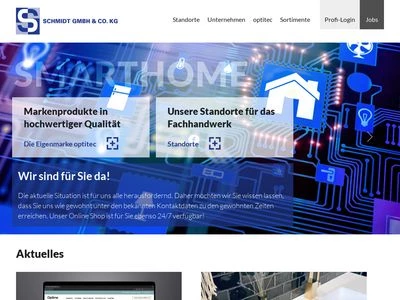 Website von Schmidt GmbH & Co. KG Elektro-Grosshandlung