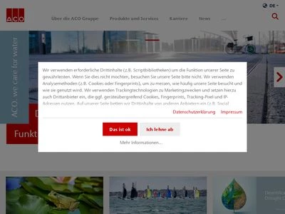 Website von ACO Severin Ahlmann GmbH & Co. KG