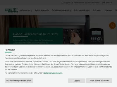 Website von deister electronic GmbH