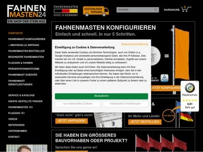 Website von Fahnenmasten24.de - Stein HGS GmbH