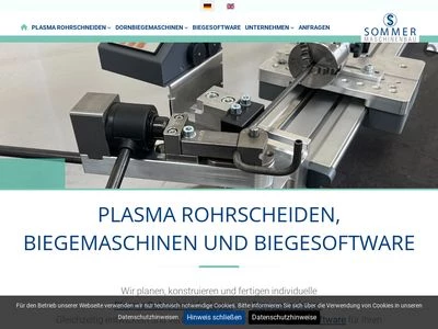 Website von Sommer Maschinenbau GmbH