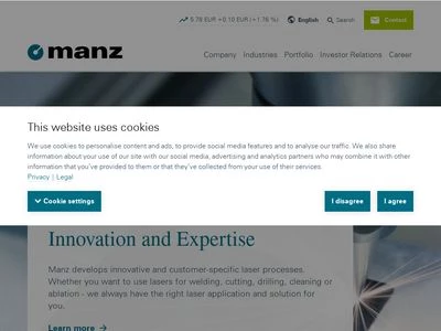 Website von Manz AG