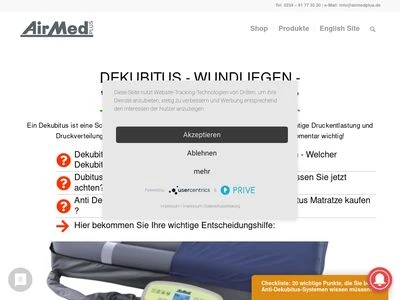 Website von  AirMed PLUS GmbH