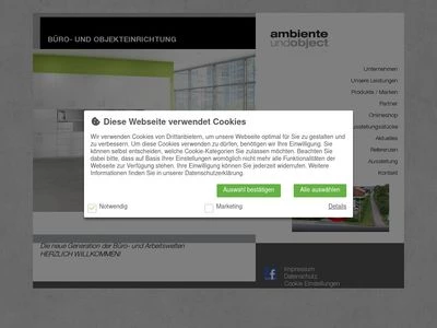 Website von ambiente & object GmbH