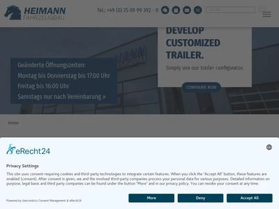 Website von Heimann Fahrzeugbau GmbH & Co. KG