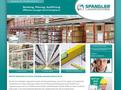 Website von Spängler - Lagertechnik