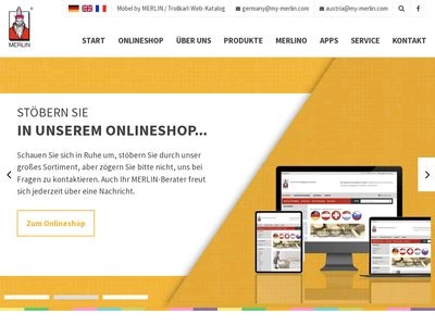 Website von Merlin Handelsgesellschaft mbH