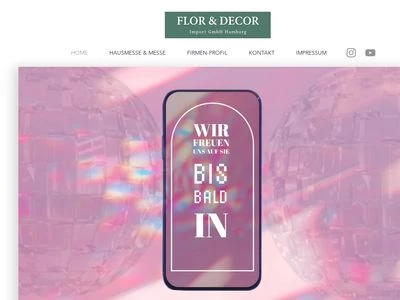 Website von Flor und Decor Import GmbH