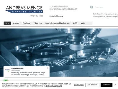 Website von Andreas Menge Graviertechnik