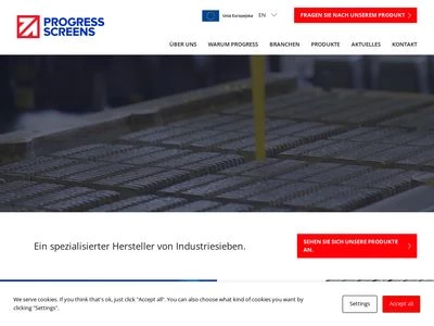 Website von Progress Siebe GmbH