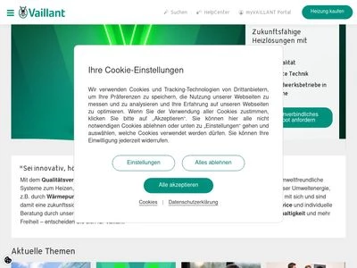 Website von Vaillant Deutschland GmbH & Co. KG