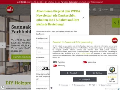 Website von WEKA Holzbau GmbH