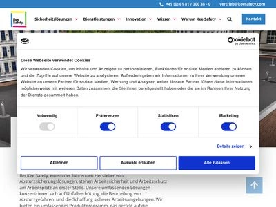 Website von Kee Safety GmbH