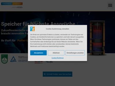 Website von Thermic Energy RZ GmbH