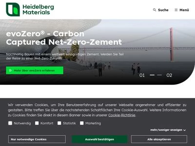 Website von HeidelbergCement AG