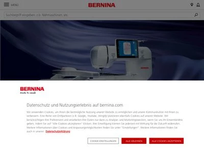 Website von Bernina International AG