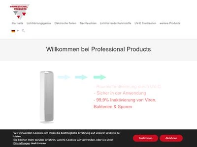 Website von Professional Products M. Naumann GmbH