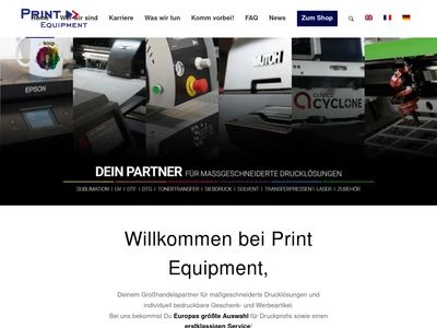 Website von Print Equipment GmbH & Co. KG