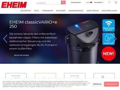 Website von EHEIM GmbH & Co. KG