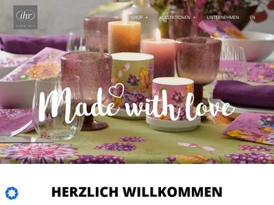 Website von IHR Ideal Home Range GmbH