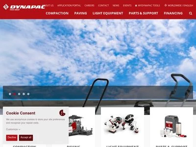 Website von Dynapac GmbH