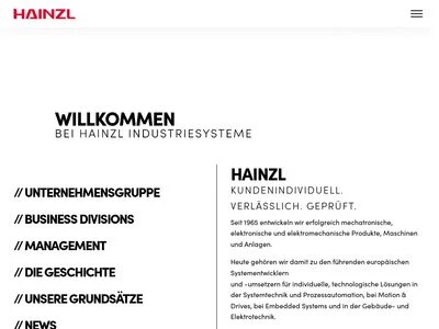 Website von HAINZL INDUSTRIESYSTEME GmbH