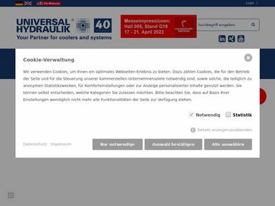 Website von Universal Hydraulik GmbH