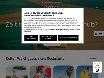 Website von Samsonite GmbH