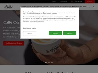 Website von Melitta Professional Coffee Solutions GmbH & Co. KG